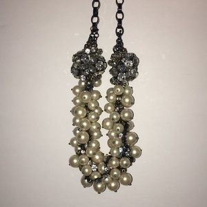 J.Crew diamond & pearl necklace